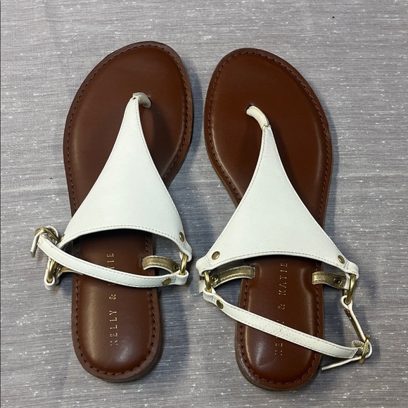 Kelly & Katie Shoes - Kelly & Katie Cream and Brown Sandals